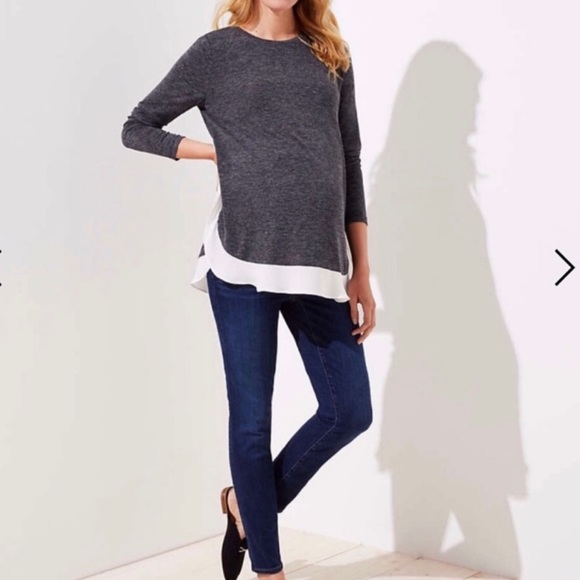 LOFT Denim - LOfT Maternity 4 pocket Dark Denim Skinny Jeans Petite Sz 8 New!